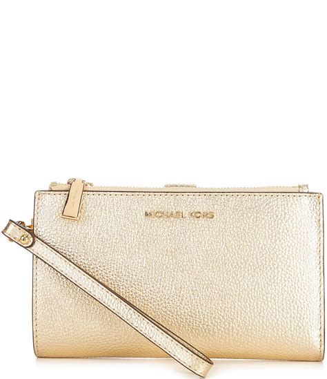 michael michael kors adele large smartphone wristlet|Adele Metallic Pebbled Leather Smartphone Wristlet.